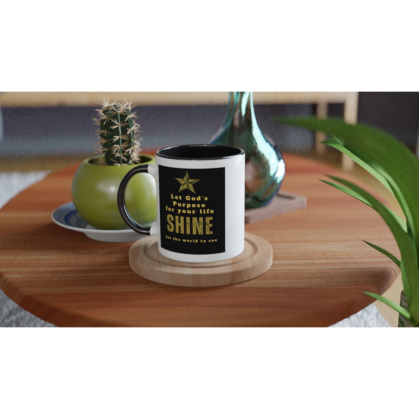 White 11oz Ceramic Mug with Color Inside